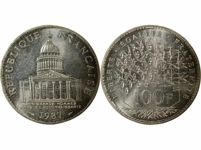 100 Francs Argent, Panthéon – 1987 Pessac