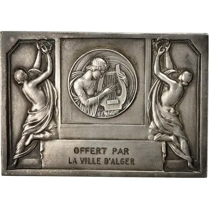 Algeria, Medal, Art Déco Plaque – Offert par la Ville d‘Alger – 1952 – Fraisse