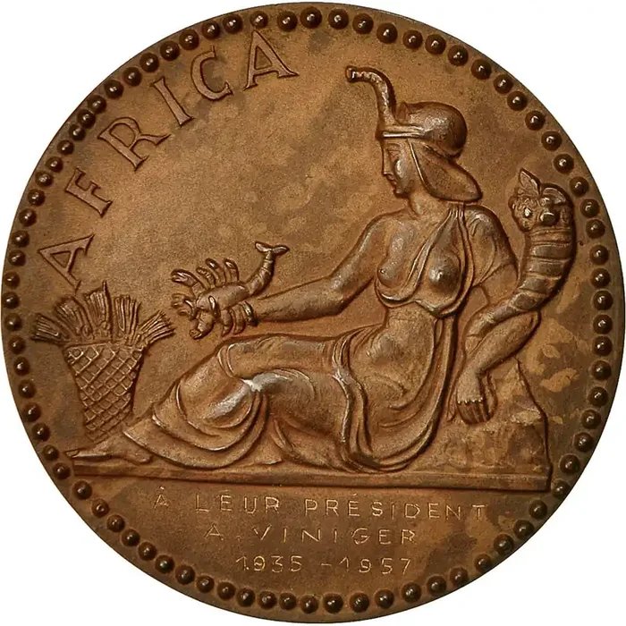 Algeria, Medal, Caisse d‘Assurances Mutuelles Agricoles 1957 – AU(55-58) – Bronze