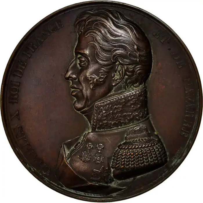 Algeria, Medal, Charles X Prise d‘Alger – Bataille de Navarin – 1834 – Caqué
