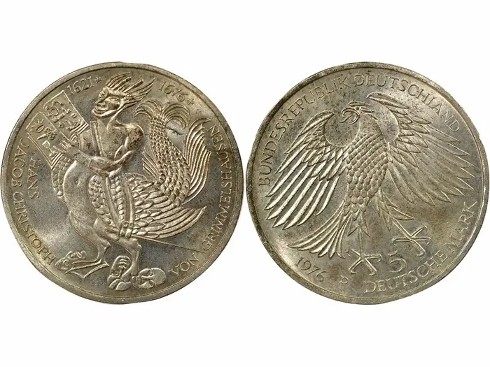 Allemagne 5 Mark Argent, Hans Jakob Christoph – 1976 D Munich