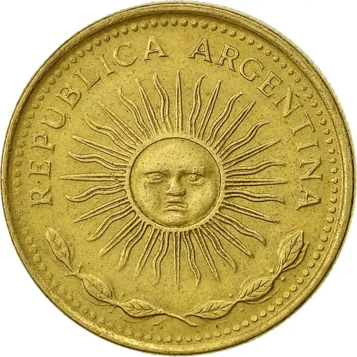 Argentina, 5 Pesos, 1977 EF(40-45) – Aluminum-Bronze – KM 71
