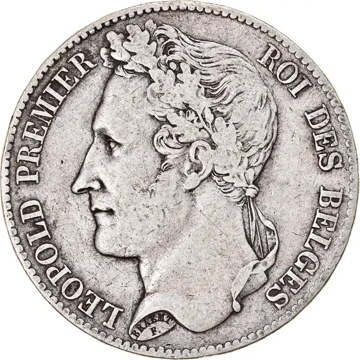 Coin, Belgium, Leopold I 5 Francs – 5 Frank – 1849 – VF(30-35) – Silver – KM 3.2