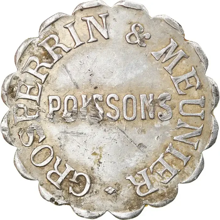 Coin, France, Grosperrin & Meunier Poissons – Paris – 1 Franc – EF(40-45)