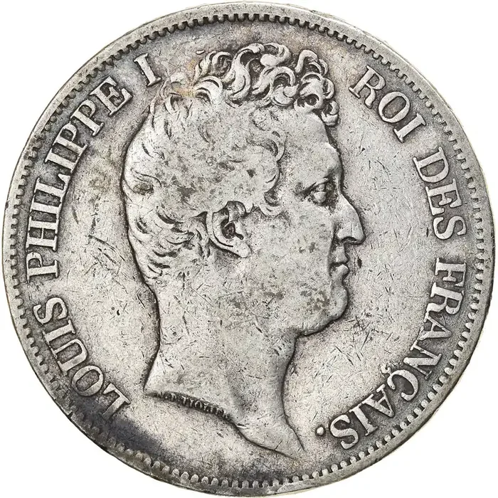 Coin, France, Louis-Philippe 5 Francs – 1830 – Paris – VF(20-25) – Silver