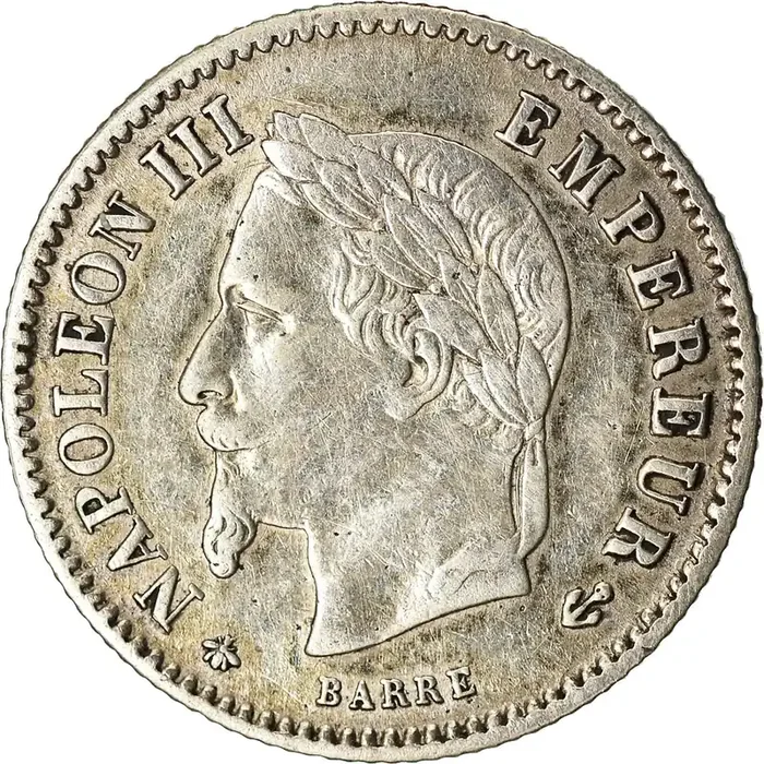 Coin, France, Napoleon III Napoléon III – 20 Centimes – 1867 – Paris – EF(40-45)