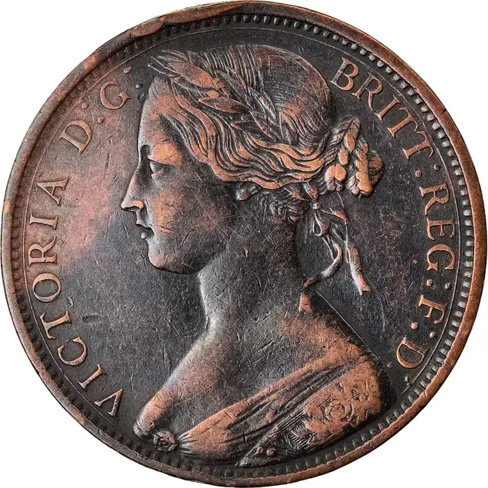 Coin, Great Britain, Victoria Penny – 1862 – AU(50-53) – Bronze – KM 749.2