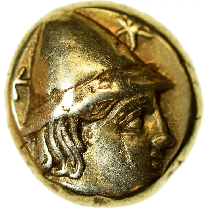 Coin, Lesbos, Mytilene Hekte – 377-326 BC – AU(55-58) – Electrum – HGC 6-1025