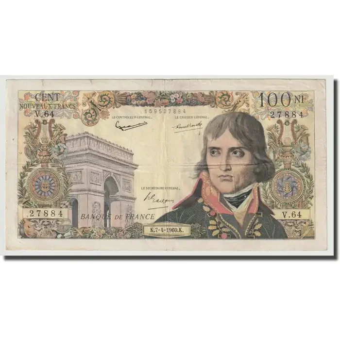 France, 100 Nouveaux Francs, Bonaparte 1960 – 1960-04-07 – VF(20-25)
