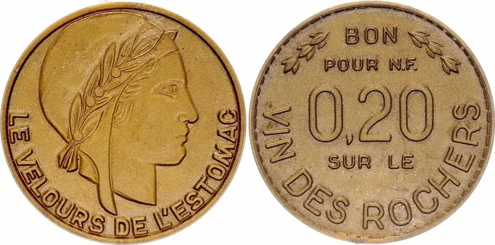 France Jeton Marianne – Vins des rochers ~1960