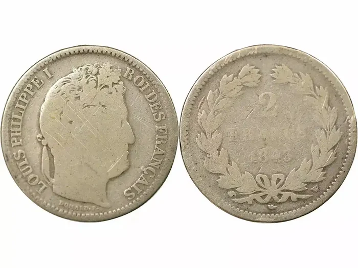 France Louis Philippe I – 2 Francs Argent – 1843 W Lille