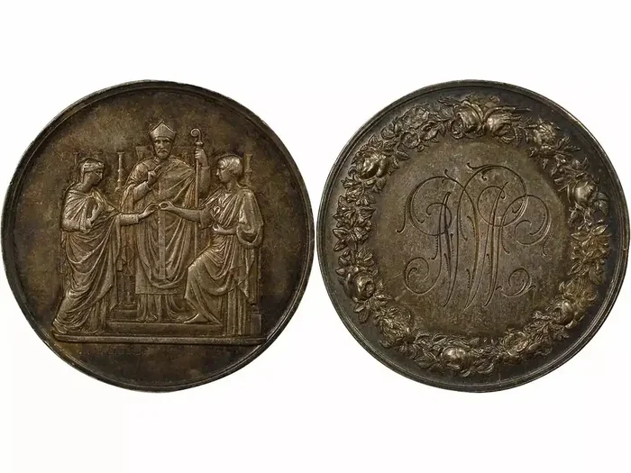 France Mariage – Médaille Argent, Union de M & N – 26 Octobre 1889