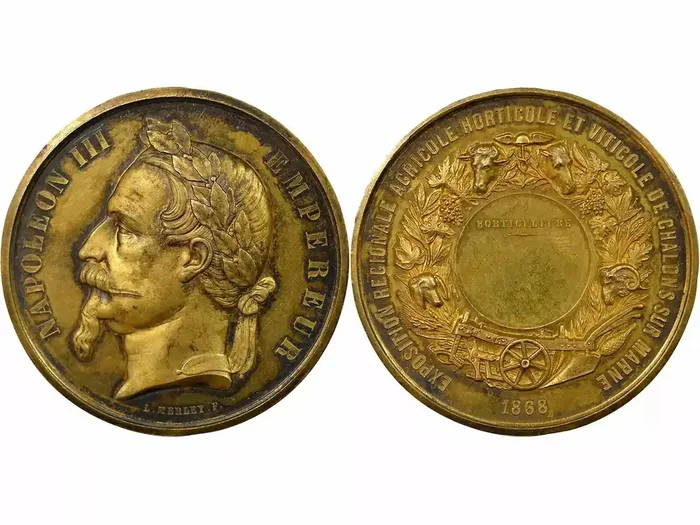 France Napoléon III – Médaille Vermeil, Exp. de Châlons sur Marne – 1868