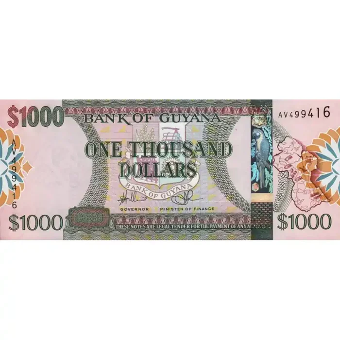 Guyana – Pick 38b – 1‘000 dollars – Série AV – 2011 – Etat NEUF
