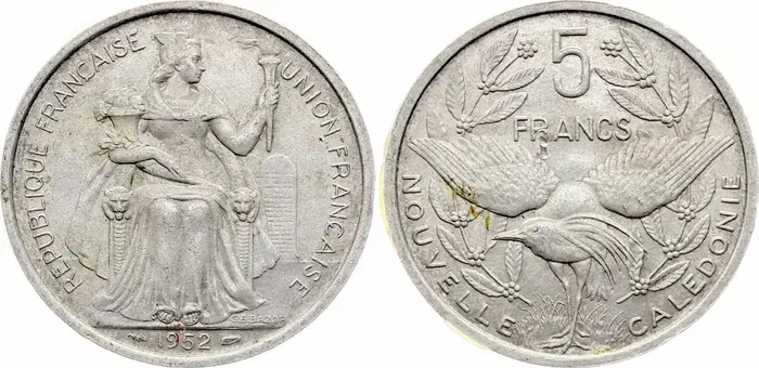 Nle Calédonie 5 Francs – Liberté – Union Française – 1952
