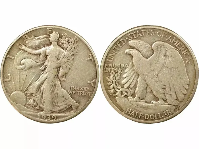 USA 1/2 Dollar Argent, Walking Liberty – 1939 Philadelphie